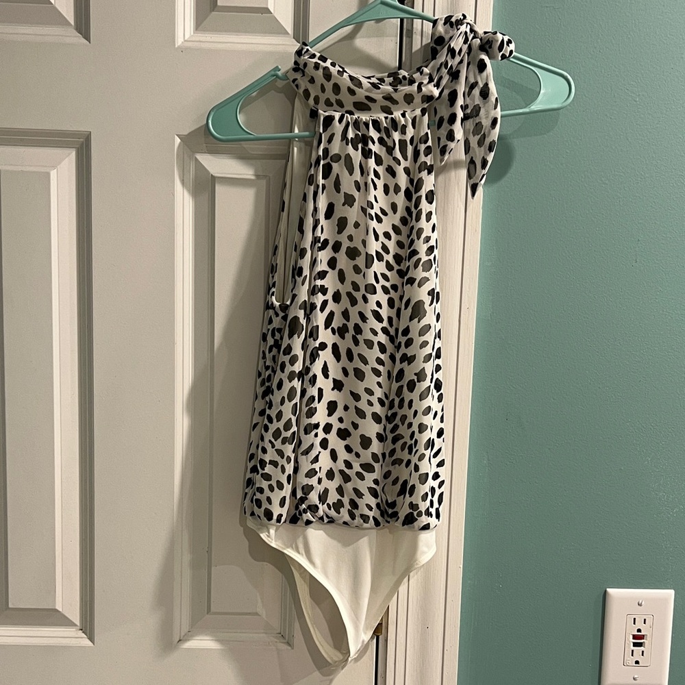 Express Black and White Animal Print Body suit